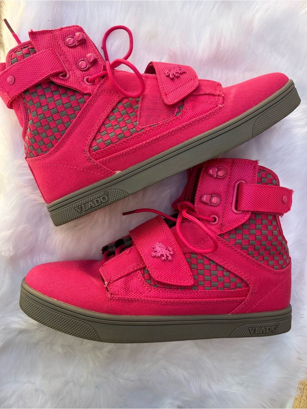 Vlado Women's High-Top Sneakers in Hot Pink